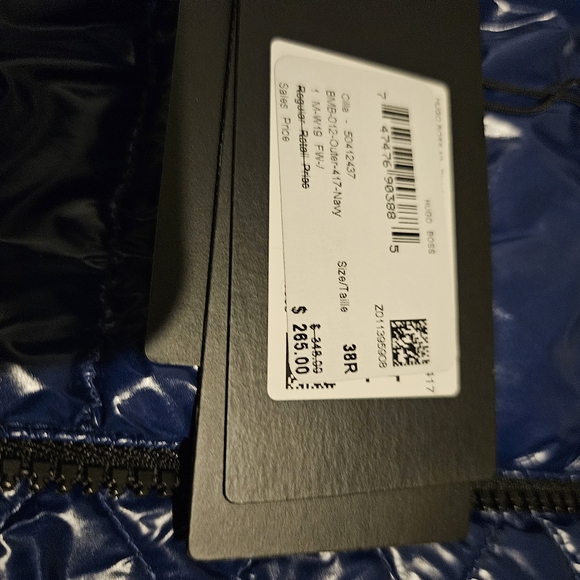 Hugo Boss Black Label Quilted Puffy Cilla Water-Repellent Gilet Vest Navy Blue - Picture 3 of 4